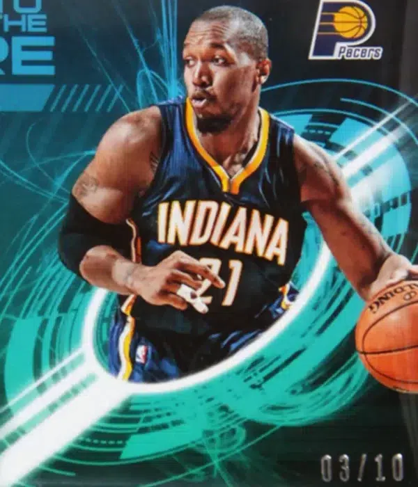 2017-18 David West #BM-DW Panini Donruss Back to the Future Materials SN#3 - detail