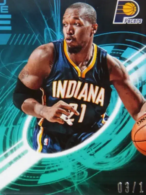 2017-18 David West #BM-DW Panini Donruss Back to the Future Materials SN#3 - detail
