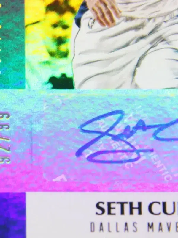 2017-18 Seth Curry #ES-SCR Panini Status Elite Signatures Pink Auto SN#92 - detail