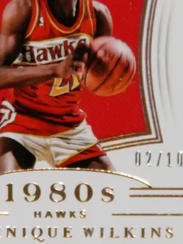2018-19 Dominique Wilkins #AD-DWL Panini National Treasures All Decade SN#2 - detail
