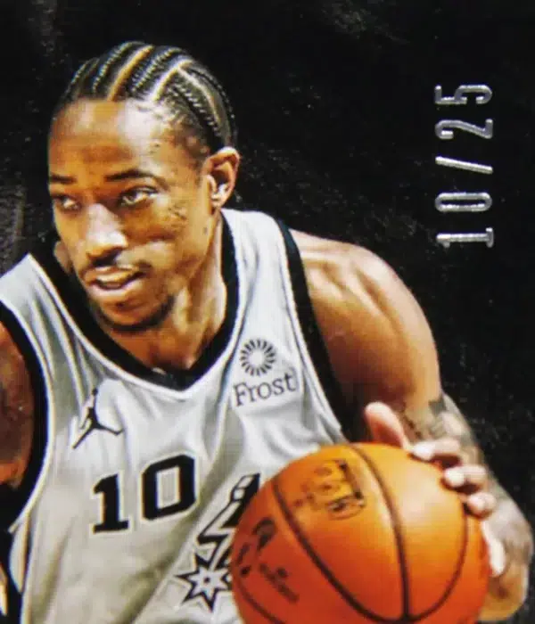 2020-21 DeMar DeRozan #BOM-DDR Panini Noir Box Office Materials Prime SN#10 - detail