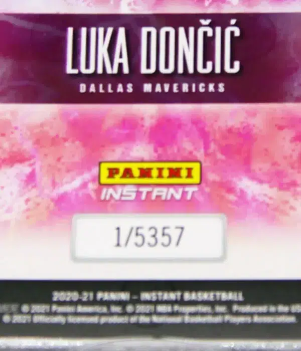 2020-21 Luka Doncic #B7 Panini Instant Breakaway SP 5357 - detail