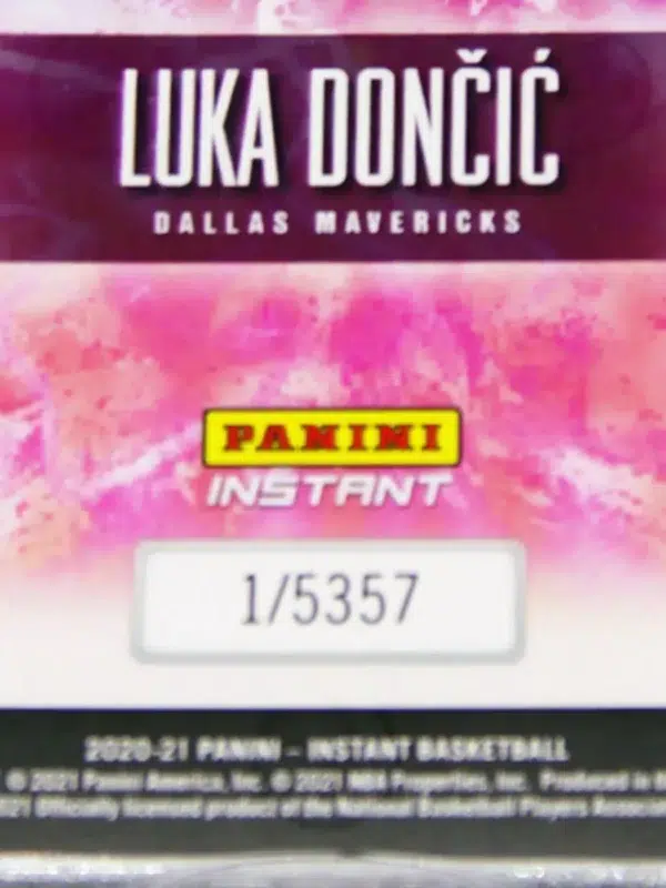 2020-21 Luka Doncic #B7 Panini Instant Breakaway SP 5357 - detail
