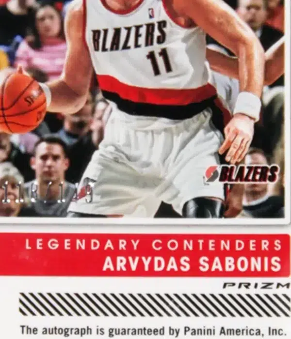 2021-22 Arvydas Sabonis #LCA-ARV Panini Contenders Optic Legendary Autograph Prizm SN#118 - detail