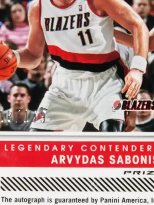 2021-22 Arvydas Sabonis #LCA-ARV Panini Contenders Optic Legendary Autograph Prizm SN#118 - detail