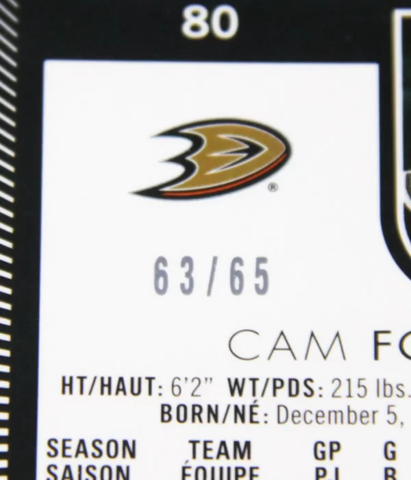 2021-22 Cam Fowler #138 Upper Deck O-Pee-Chee Platinum Cosmic SN#63 - detail