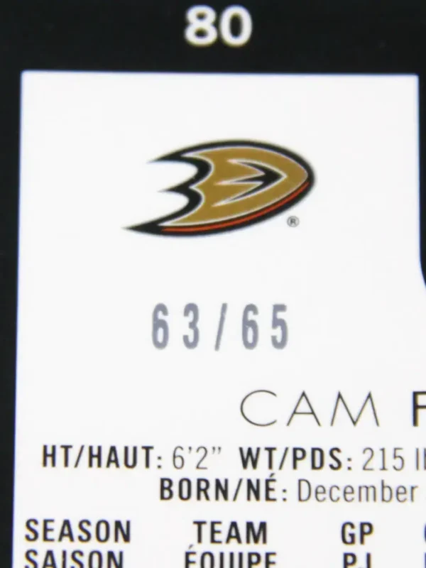 2021-22 Cam Fowler #138 Upper Deck O-Pee-Chee Platinum Cosmic SN#63 - detail