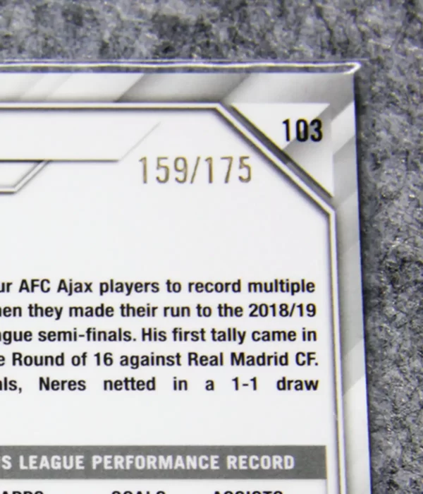 2021-22 David Neres #103 Topps Chrome UEFA Champions League Pink Diamond SN#159 - detail