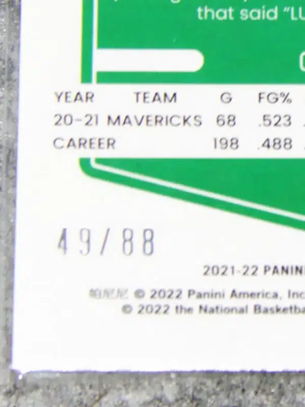 2021-22 Jalen Brunson #97 Panini Optic Donruss Choice Mojo Red Prizm SN#49 - detail