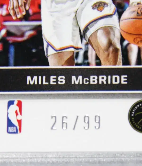 2021-22 Miles McBride #222 Panini Obsidian Jersey RC Auto SN#26 - detail