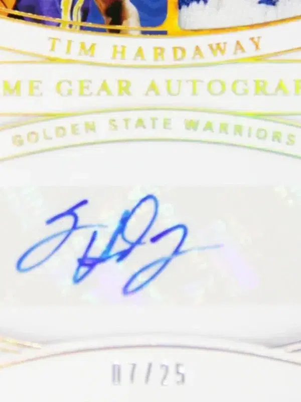 2021-22 Tim Hardaway #GGA-THW Panini National Treasures Game Gear Autographs SN#7 - detail