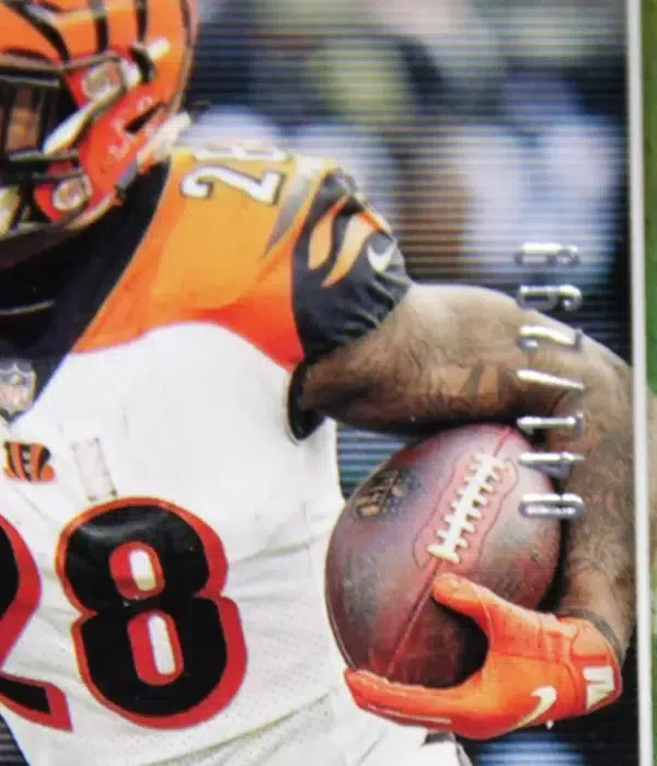 2021 Joe Mixon #DND-JMI Panini Playbook Down and Dirty Patch SN#41 - detail