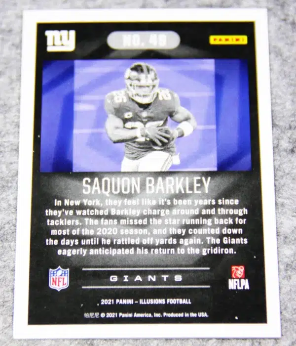 2021 Saquon Barkley #49 Panini Illusions - back