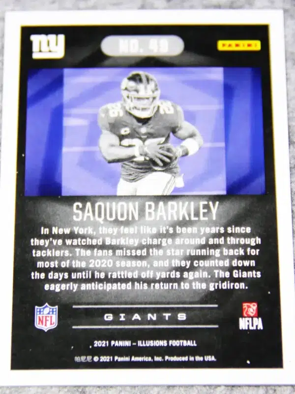 2021 Saquon Barkley #49 Panini Illusions - back