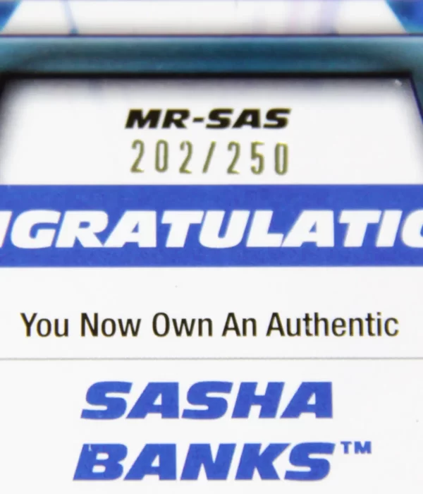 2021 Sasha Banks #MR-SAS Topps WWE Fastlane Mat Relic SN#202 - detail