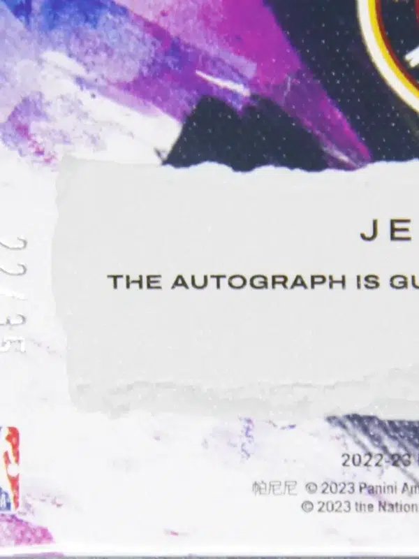 2022-23 Jeff Green #BR-JGD Panini Court Kings Brush Strokes Autograph SN#22 - detail