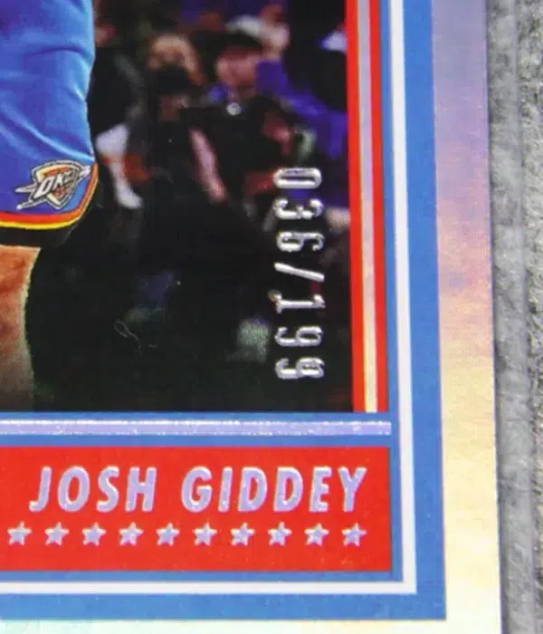 2022-23 Josh Giddey #203 Panini NBA Hoops Silver Holo SN#36 - detail