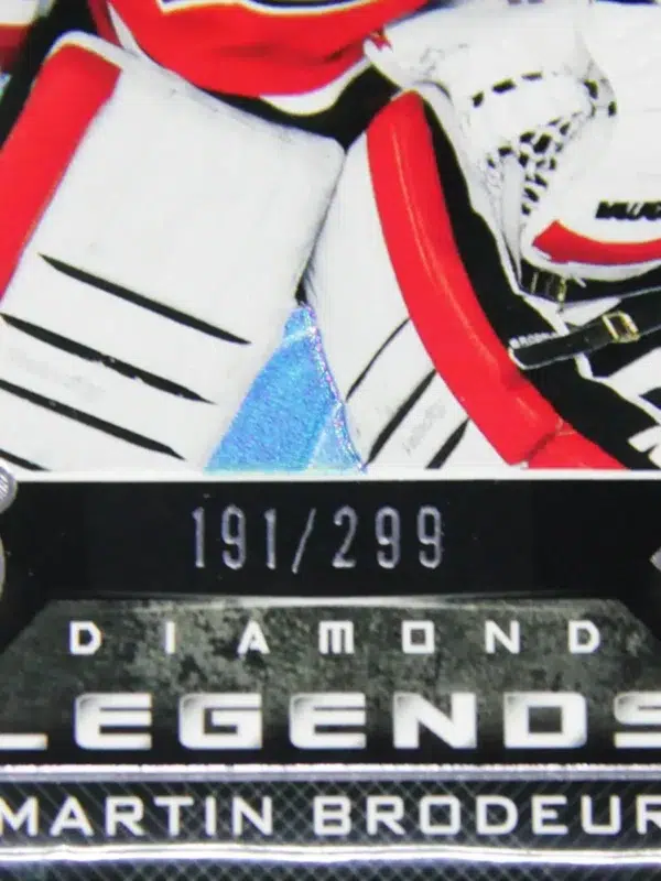 2022-23 Martin Brodeur #BDL-BR Upper Deck Black Diamond Legends SN#191 - detail