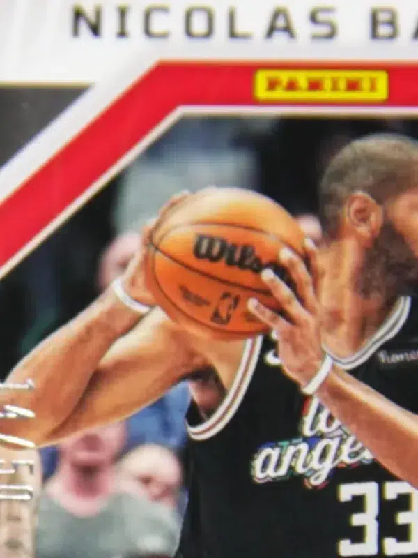 2022-23 Nicolas Batum #GI-NAC Panini Obsidian Galaxy Ink Orange Electric Etch Auto SN#14 - detail