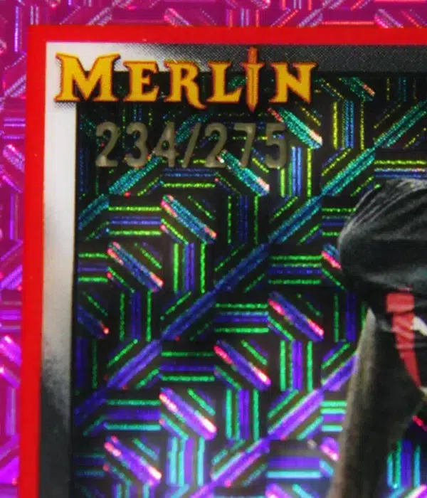 2022-23 Rafael Leao #3 Topps Merlin UEFA Champions League Pink Mojo Refractor SN#234 - detail