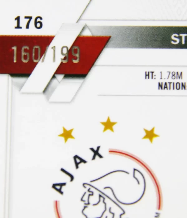 2022-23 Steven Bergwijn #176 Topps Chrome UEFA Champions League Aqua Wave Refractor SN#160 - detail