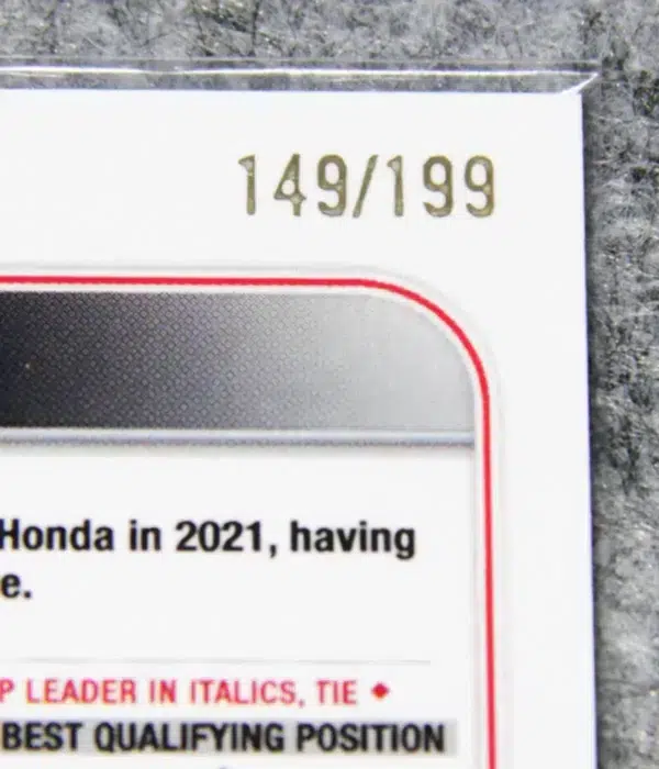 2022 Sergio Perez #21 Topps Chrome F1 Purple Checker Flag Refractor SN#149 - detail