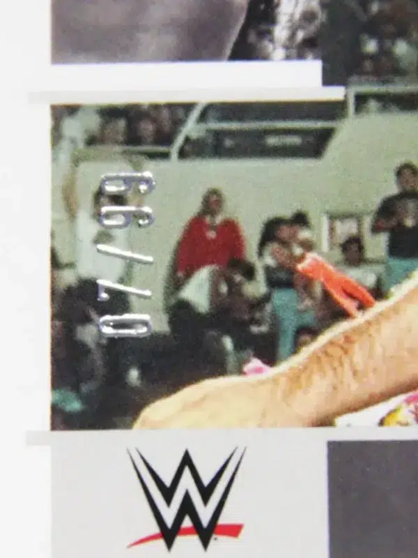 2022 Ultimate Warrior #85 Panini WWE Chronicles W Legends Blue SN#7 - detail