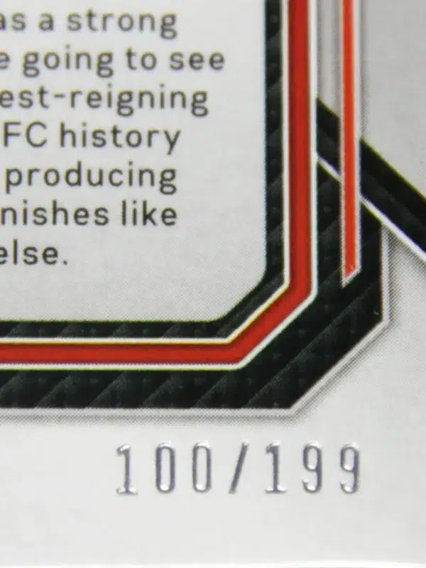 2023 Anderson Silva #76 Panini Prizm UFC ESPN+ Red Prizm SN#100 - detail