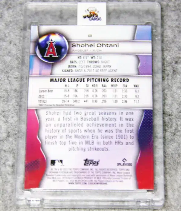 2023 Shohei Ohtani #68 Topps Bowman Platinum Ice Foil - back