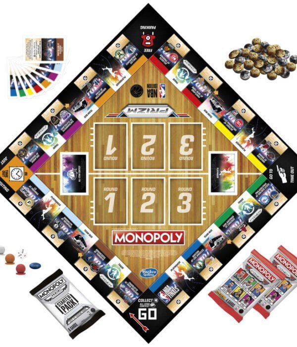 Monopoly Panini Prizm NBA Trading Card Edition Board Game - top