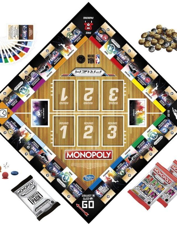 Monopoly Panini Prizm NBA Trading Card Edition Board Game - top