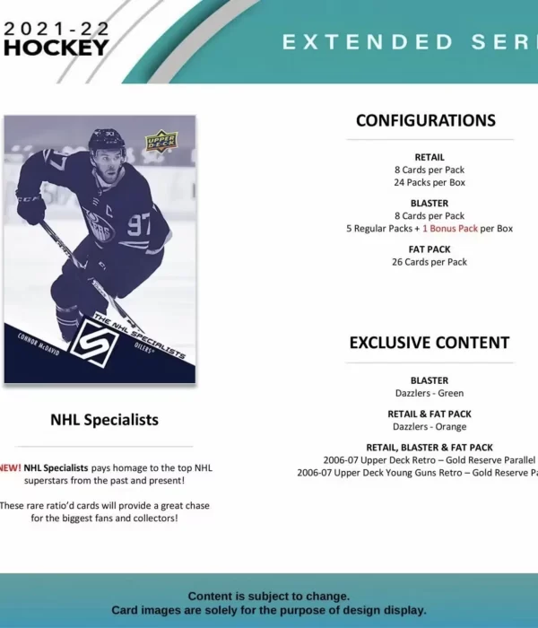 Upper Deck Extended Series Hockey NHL 2021-22 Blaster Box - retail4