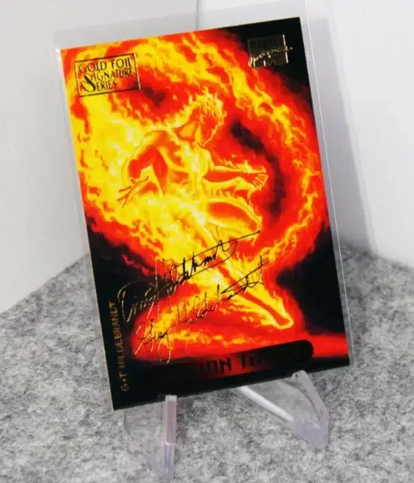 1994 Human Torch #52 Fleer Marvel Masterpieces Gold Foil Signature Series - stand