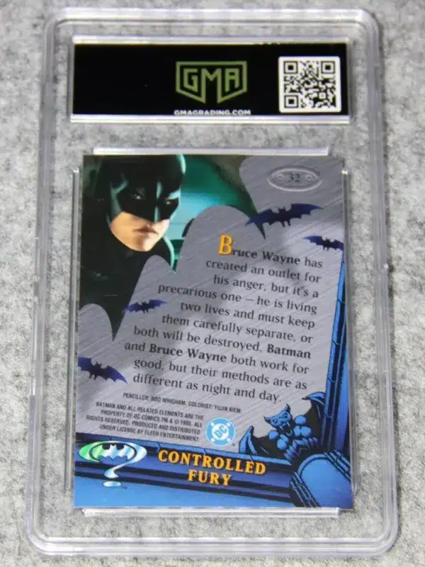 1995 Batman #32 Fleer Metal DC Comics Batman Forever Controlled Fury GMA 10 GEM MT - back