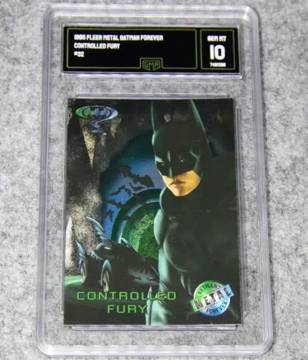 1995 Batman #32 Fleer Metal DC Comics Batman Forever Controlled Fury GMA 10 GEM MT - front