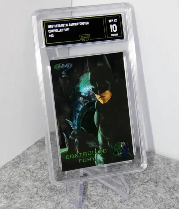 1995 Batman #32 Fleer Metal DC Comics Batman Forever Controlled Fury GMA 10 GEM MT - stand