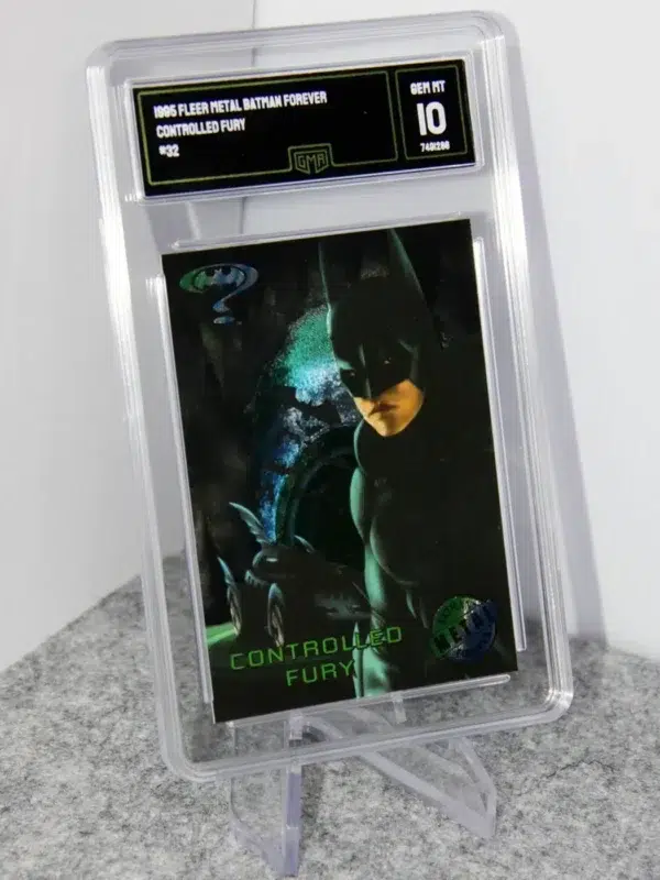 1995 Batman #32 Fleer Metal DC Comics Batman Forever Controlled Fury GMA 10 GEM MT - stand