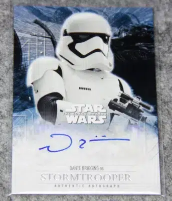 2016 Dante Briggins as Stormtrooper #DB-ST Topps Star Wars The Force Awakens Authentic Autograph - front