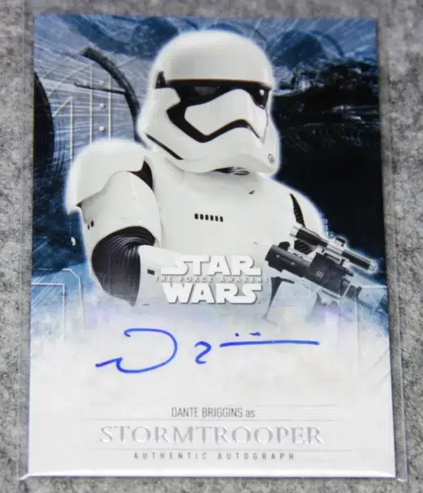 2016 Dante Briggins as Stormtrooper #DB-ST Topps Star Wars The Force Awakens Authentic Autograph - front