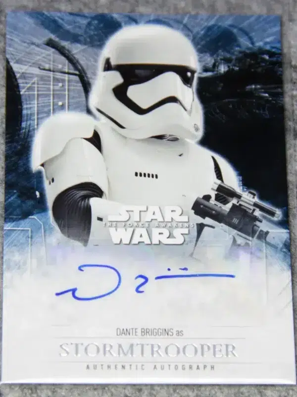 2016 Dante Briggins as Stormtrooper #DB-ST Topps Star Wars The Force Awakens Authentic Autograph - front