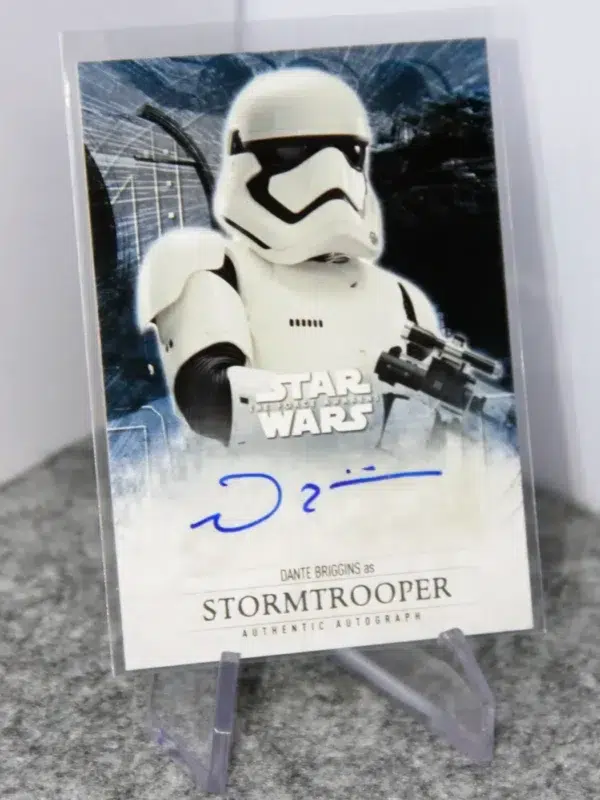 2016 Dante Briggins as Stormtrooper #DB-ST Topps Star Wars The Force Awakens Authentic Autograph - stand