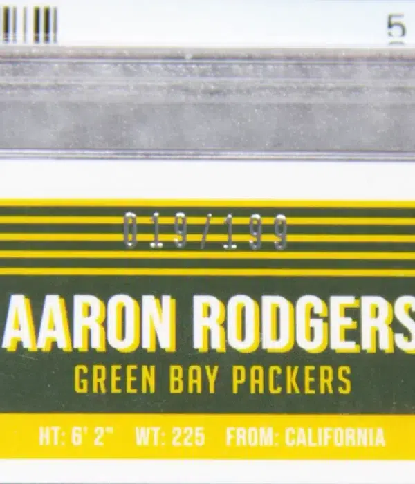 2018 Aaron Rodgers #37 Panini Donruss Optic Orange SN#19 PSA 9 MINT - detail