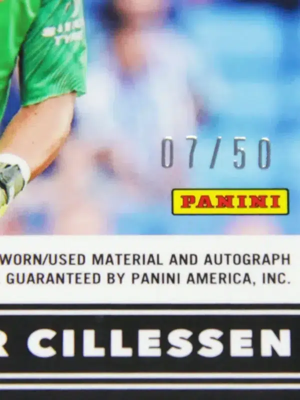 2020-21 Jasper Cillessen #JA-JCI Panini Obsidian Jersey Autographs Electric Etch Orange SN#7 - detail