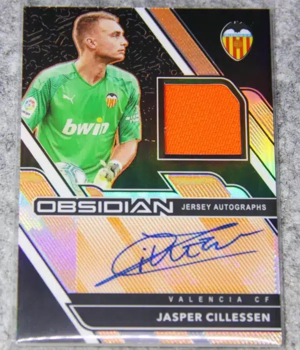 2020-21 Jasper Cillessen #JA-JCI Panini Obsidian Jersey Autographs Electric Etch Orange SN#7 - front