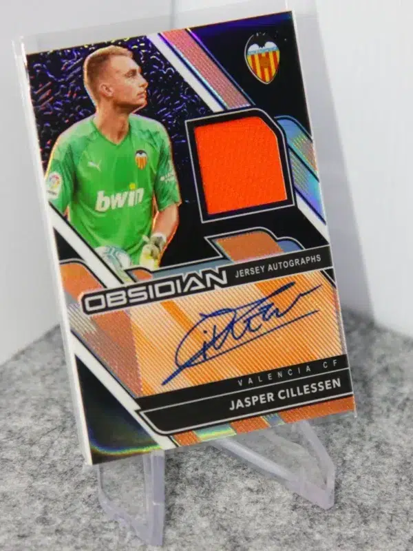 2020-21 Jasper Cillessen #JA-JCI Panini Obsidian Jersey Autographs Electric Etch Orange SN#7 - stand