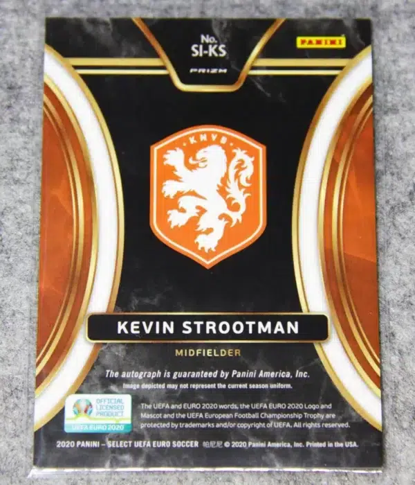 2020 Kevin Strootman #SI-KS Panini Select UEFA Euro2020 Signatures Silver Prizm - back