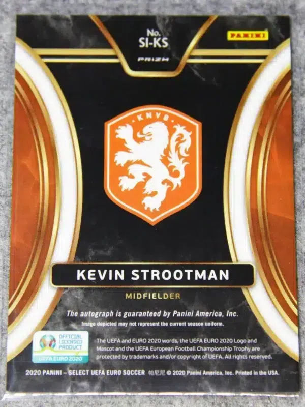 2020 Kevin Strootman #SI-KS Panini Select UEFA Euro2020 Signatures Silver Prizm - back