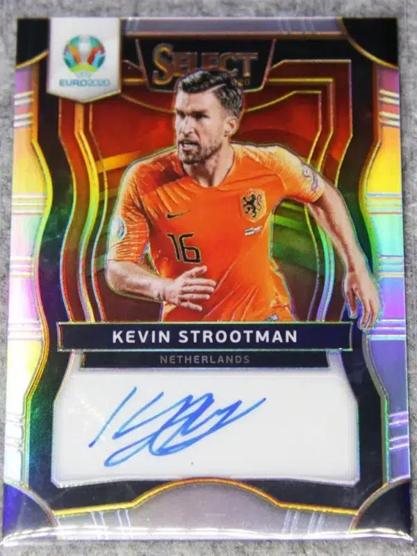 2020 Kevin Strootman #SI-KS Panini Select UEFA Euro2020 Signatures Silver Prizm - front
