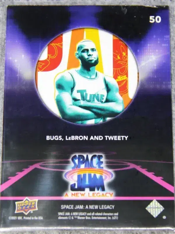 2021 Space Jam #50 Upper Deck A New Elgacy LeBron James Bugs and Tweety - back