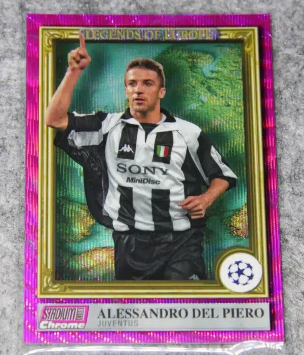 2022-23 Alessanro Del Piero #LE-ADP Topps Stadium Club Chrome UEFA Champions League Pink Wave SN#106 - front